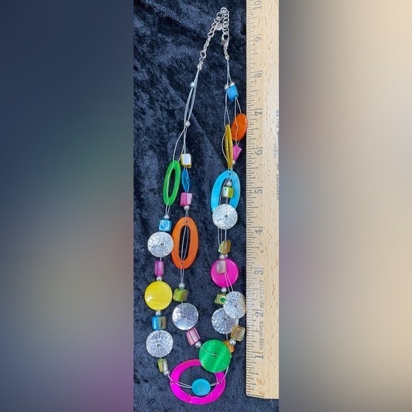 Fabulous Brilliant Neon Multi Color Necklace - Picture 5 of 5